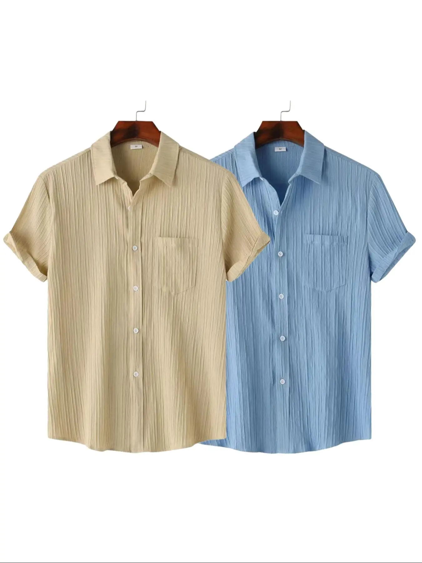 Men's Solid Color Short Sleeve Shirt, Casual Comfy Breathable Top for Spring & Fall, Men's Clothes for Daily Wear, Clothing