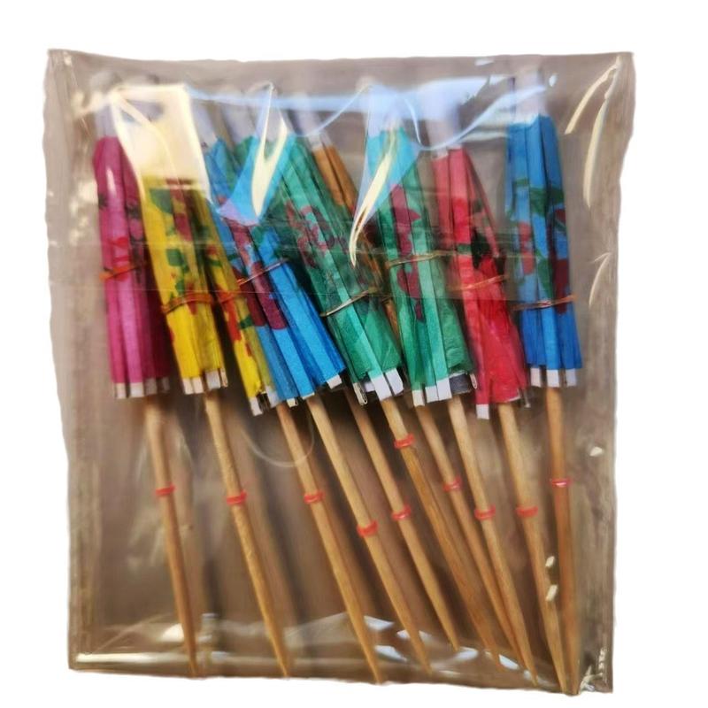 Disposable Cupcake Decoration, Disposable Umbrella Shape Fruit Sticks, Party Decoration Supplies for Home Kitchen Birthday Party 8