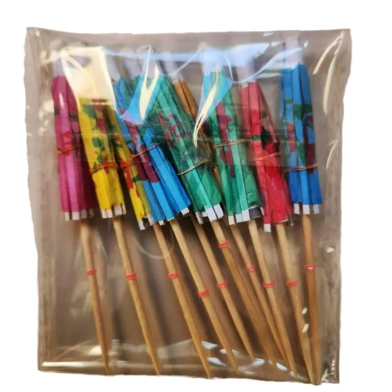Disposable Cupcake Decoration, Disposable Umbrella Shape Fruit Sticks, Party Decoration Supplies for Home Kitchen Birthday Party 8