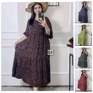 DRESS WANITA DRESS JENNIMAA JUMBO BUSUI MOTIF Polka TITIK MODEL SUSUN TERBARU KEKINIAN Bumil