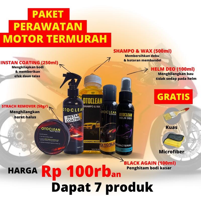 Otoclean Paket Detailing Motor Pengkilap body motor mobil Penghilang Baret Car Kendaraan Microfiber 0