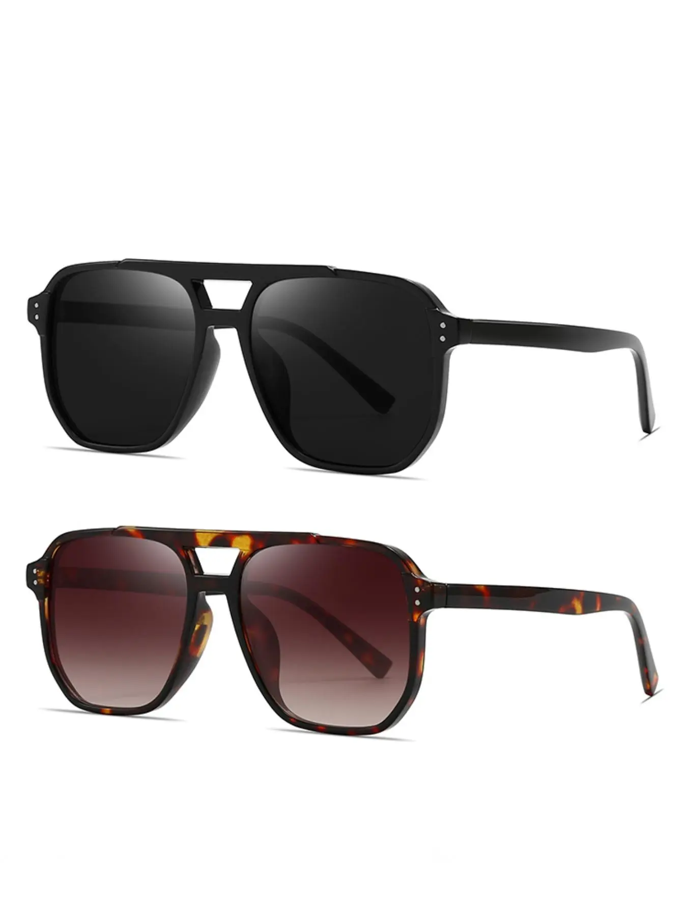 Double Beam Sunglasses, Trendy Casual UV Resistant Sunglasses for Everyday Use, Fashion Accessories for Outdoor Activities