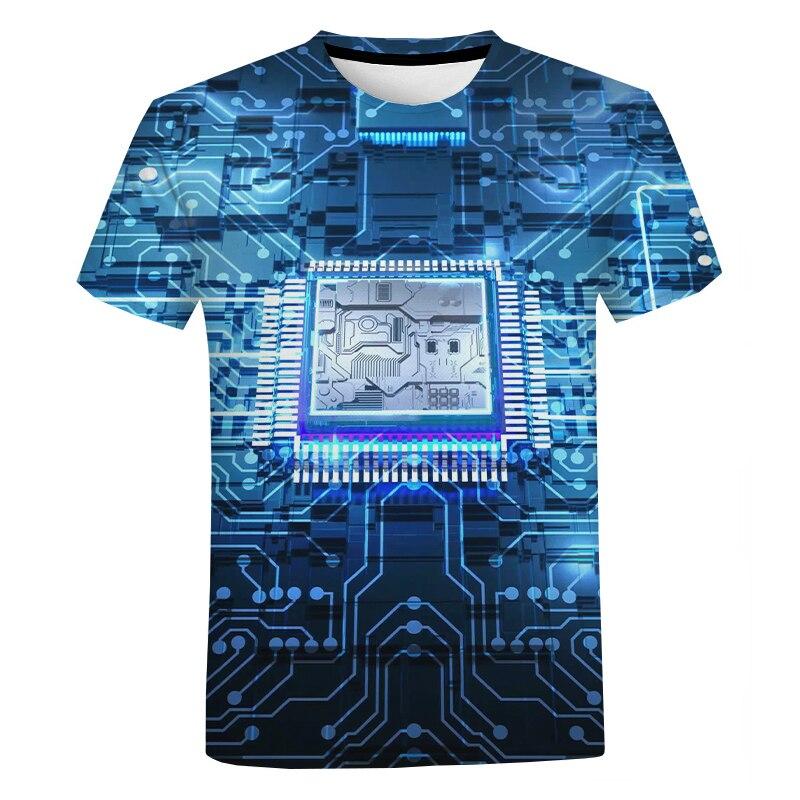 Kaos Mekanik Komputer PCB Full Printing Dri Fit Distro Kerja Pria Dewasa Baju Atasan Cowok Digital Keren 2