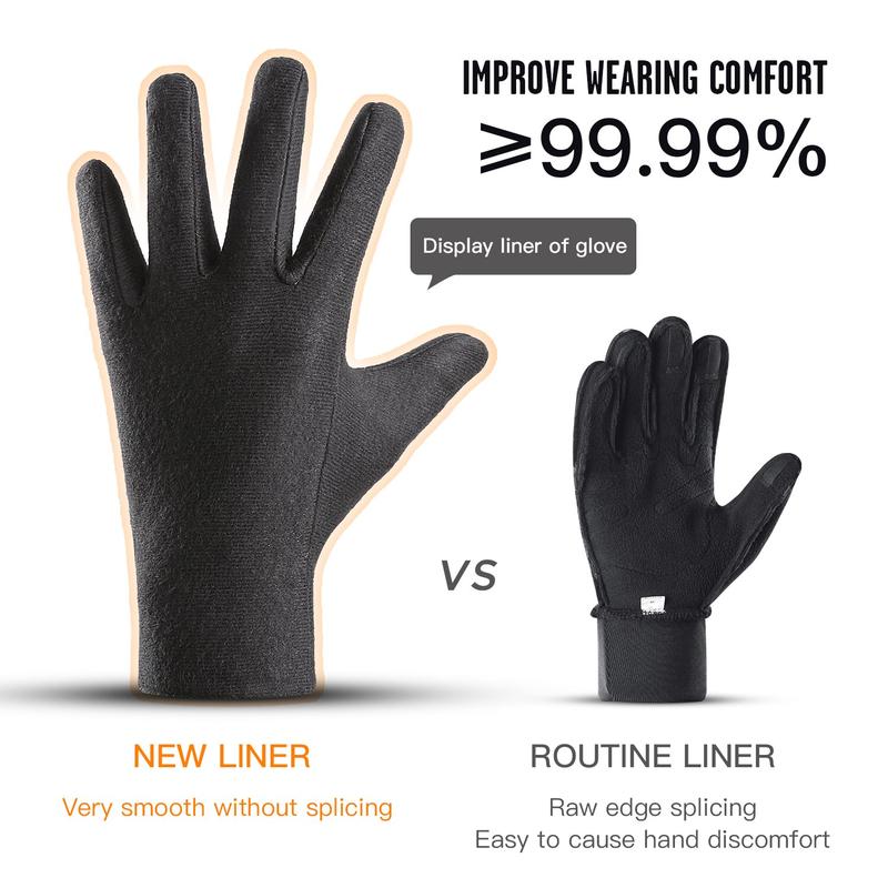 Cycling Gloves Winter Touch Screen Motorcycle Gloves Outdoor Scooter Windproof Riding Ski Gloves Warm Bike Gloves Black 1