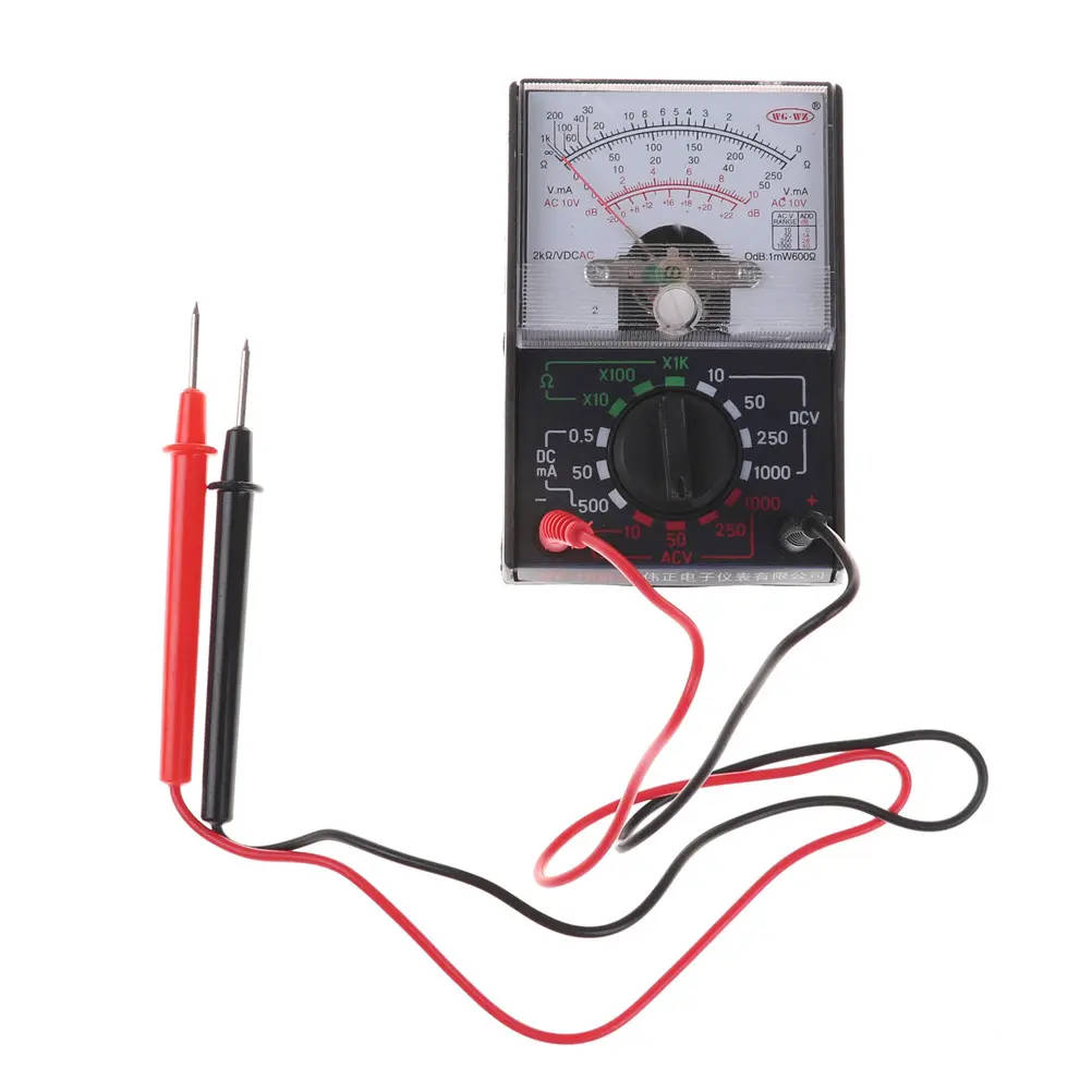 Vôn Kế, DC / AC 1000V, Ampe Kế, Máy đo điện trở 1K, Công cụ đồng hồ vạn năng tương tự, 250mA