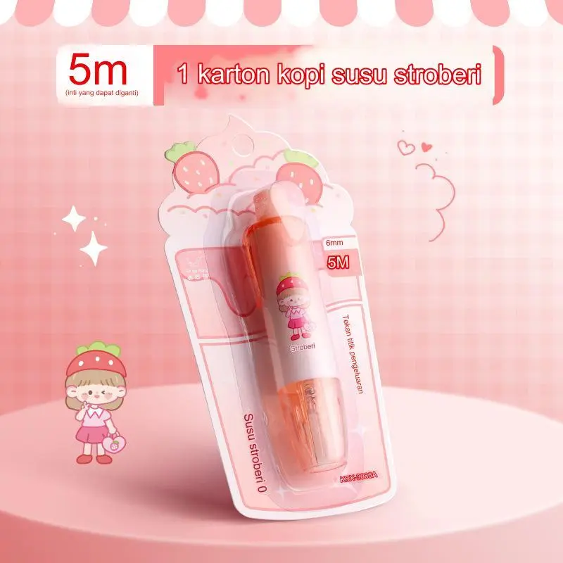 Glue Tape Roll Adhesive Roller Lem Kertas Kering Pita 2 Sisi