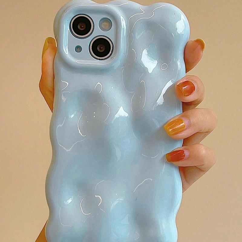 Wave Pattern Phone Case, Anti-drop Electroplated Phone Protector Cover, Phone Accessories Compatible with iPhone 16 15 14 13 Pro Max, Casing 2