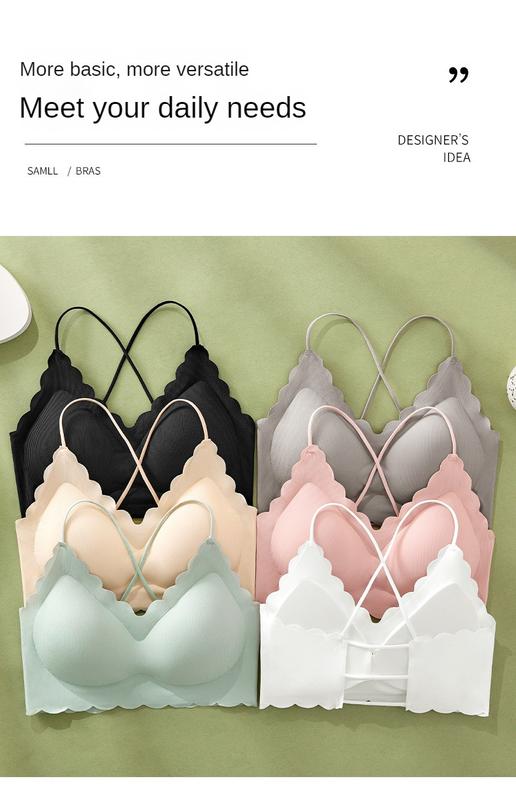 Product Introduction of Girls Korean version of sports back underwear, non-scar steel ring, bra-binding comfort chest small vest anti-sagging 12