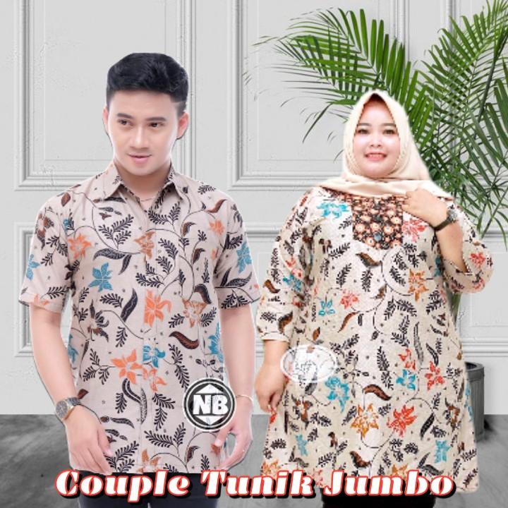 Atasan Baju Couple Wanita Pasangan Batik Katun Tunik Seragam Kantor Motif Terbaru Size Jumbo 0