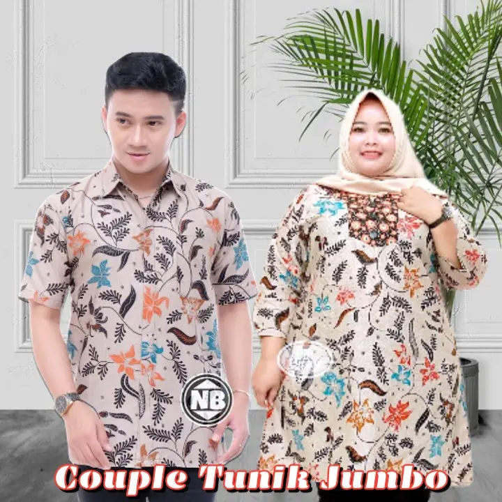 Atasan Baju Couple Wanita Pasangan Batik Katun Tunik Seragam Kantor Motif Terbaru Size Jumbo 0