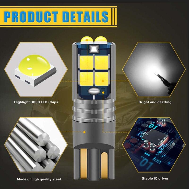 Đèn Led Công Viên, T10, 12V và 24V, Tương thích với Xe Tải, Xe Máy, Xe Tay Ga và Ô Tô, Đèn Vị Trí T10 W5W, Đèn Biển Số, Chức Năng DRL 6