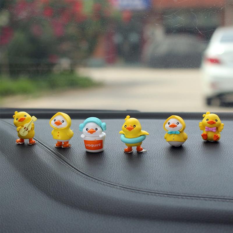 COMBO Bộ 6 Chú Vịt Vàng Và 6 Chú Heo Hồng Trang Trí Nội Thất Ô Tô, Trang Trí Bảng Điều Khiển Taplo Xe Hơi 2