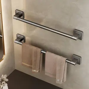 Gantungan handuk kamar mandi tanpa rak handuk Alumunium Towel Bar Anti Karat Serbaguna