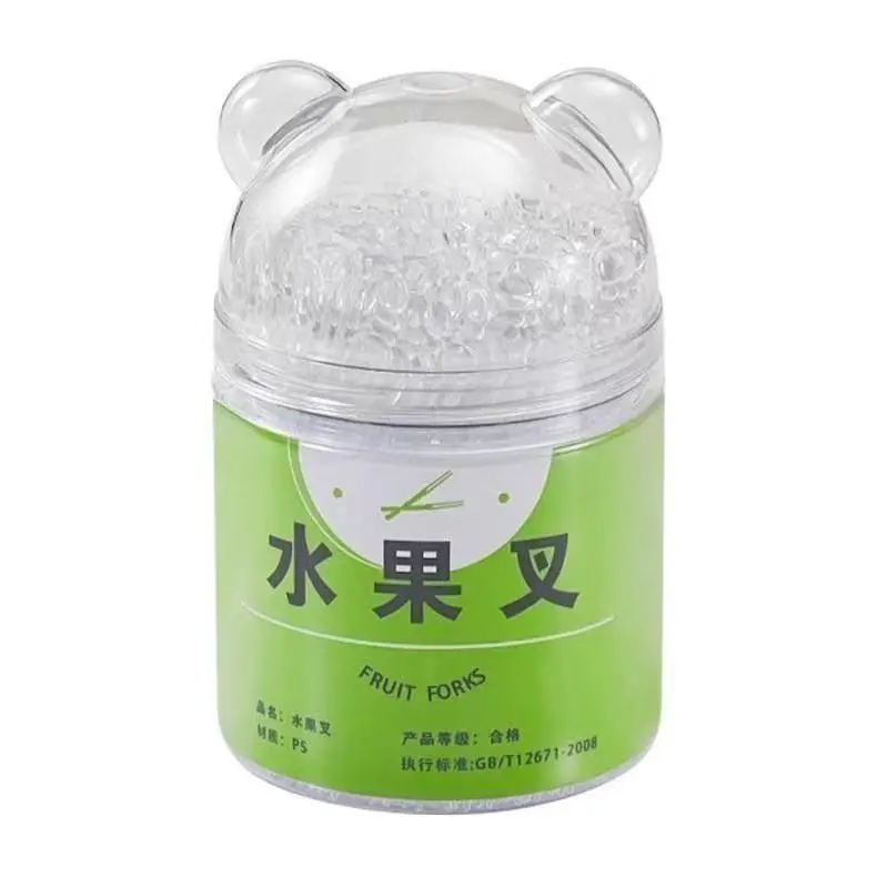 Nĩa Trái Cây Dùng Một Lần, Hộp Đựng Lọ, Dày Và Cứng, Cầm Tay Gia Dụng, Cấp Thực Phẩm, Trong Suốt, Nĩa Nhỏ Thích Hợp Cho Các Gian Hàng