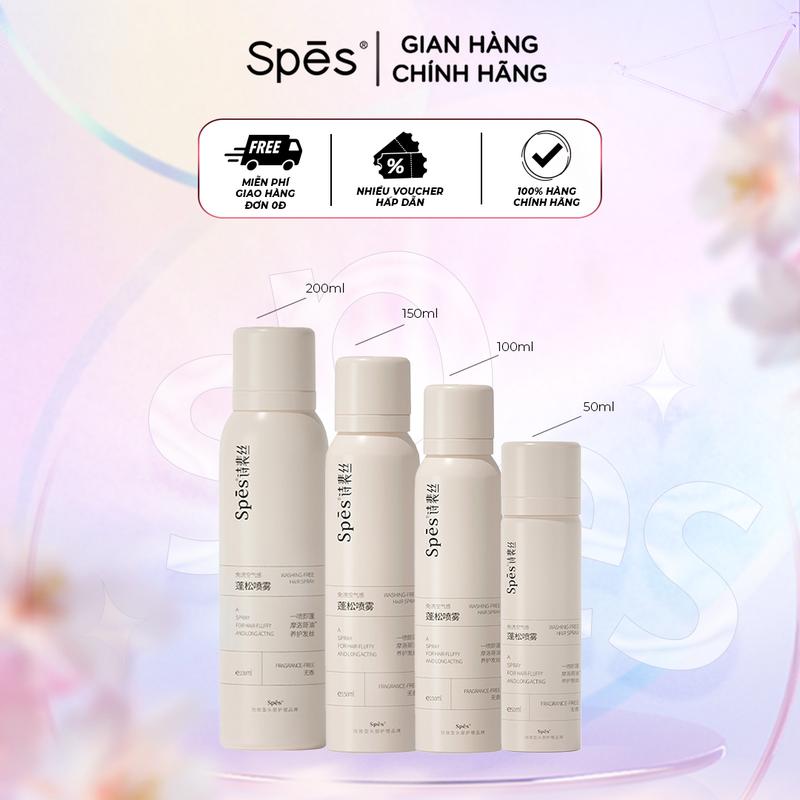 Dầu gội khô Không Mùi SPES dạng xịt tạo kiểu bồng bềnh hút dầu không bết dính giữ nếp 8h size 50/100/150/200ml