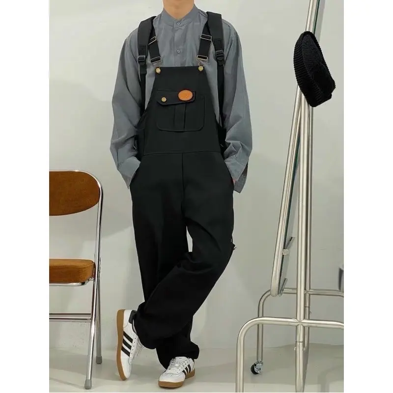 Quần yếm kaki đen form unisex