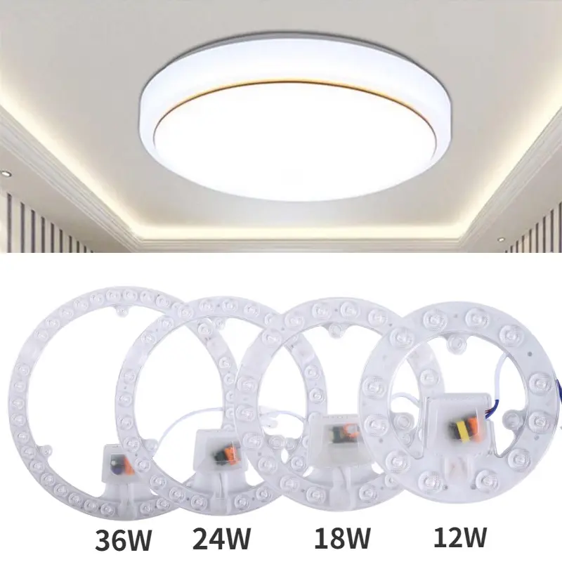 12/18/24/36W LED Ring Panel Circle Light Replacement Module Light Source Side Drive Lamp Board for Home Lighting Accessories