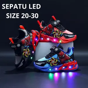 (LOLI-JKT) SP- 1099 NEW SEPATU ANAK LED ANAK COWOK SPIDERMAN SIZE 21-30