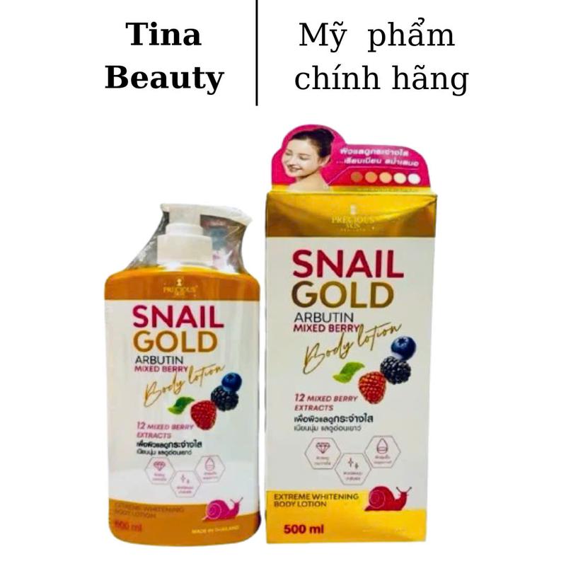 Mẫu Mới Dưỡng Thể Snail Gold Arbutin Mixed Berry Thái Lan 500ml Dưỡng Body