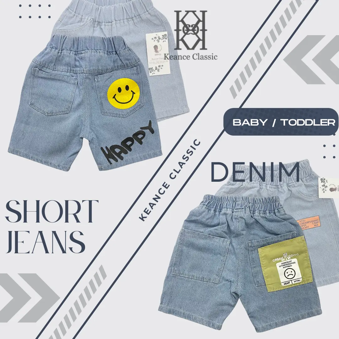 Korean Style Trendy Baby Denim Capris Short Pant |  Toddler Short Jeans | Kids jeans | Budak Short Jeans Denim