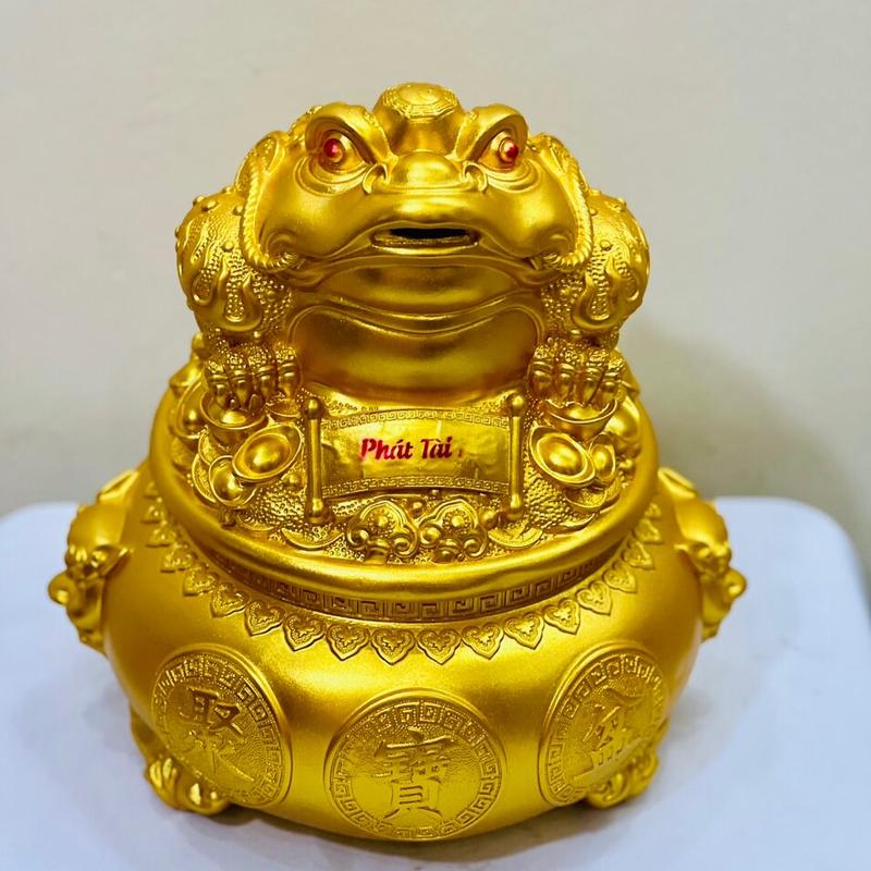 Heo đất/lợn đất CÓC VÀNG tài lộc | size ĐẠI | phong thu, Decor,  tiết kiệm tiền | kèm ảnh thật Ống Heo Ống Tiết Kiệm Đựng Tiền Đồng