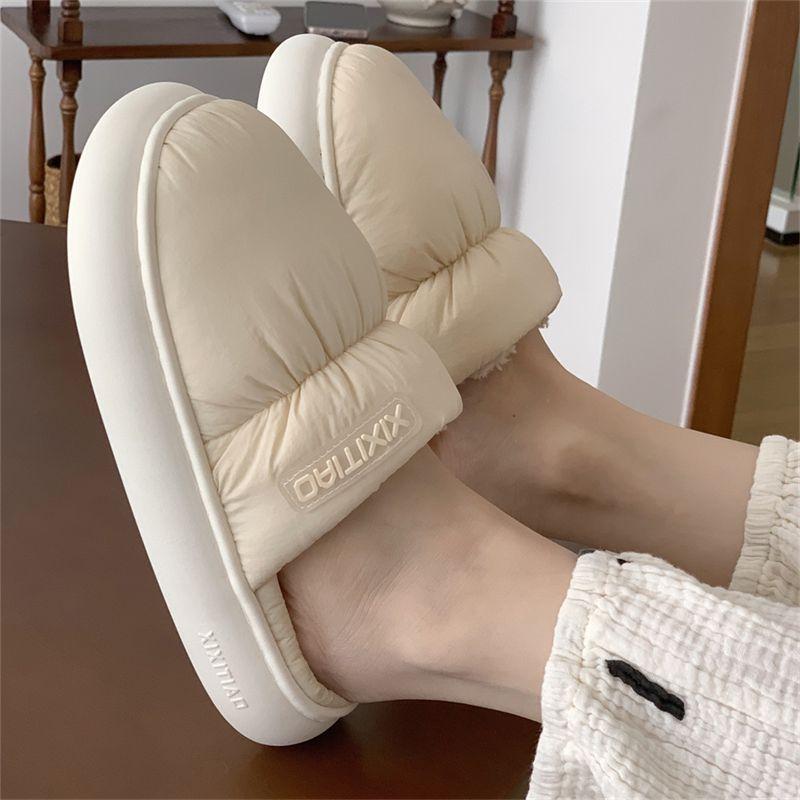 Dép Cotton Kín Ngón Chân Retro Cho Nữ, Giày Mùa Đông Ấm Áp, Phong Cách Hàn Quốc, Cho Cặp Đôi, Hộ Gia Đình, Phòng Ngủ, Không Trượt, Đế Mềm 6