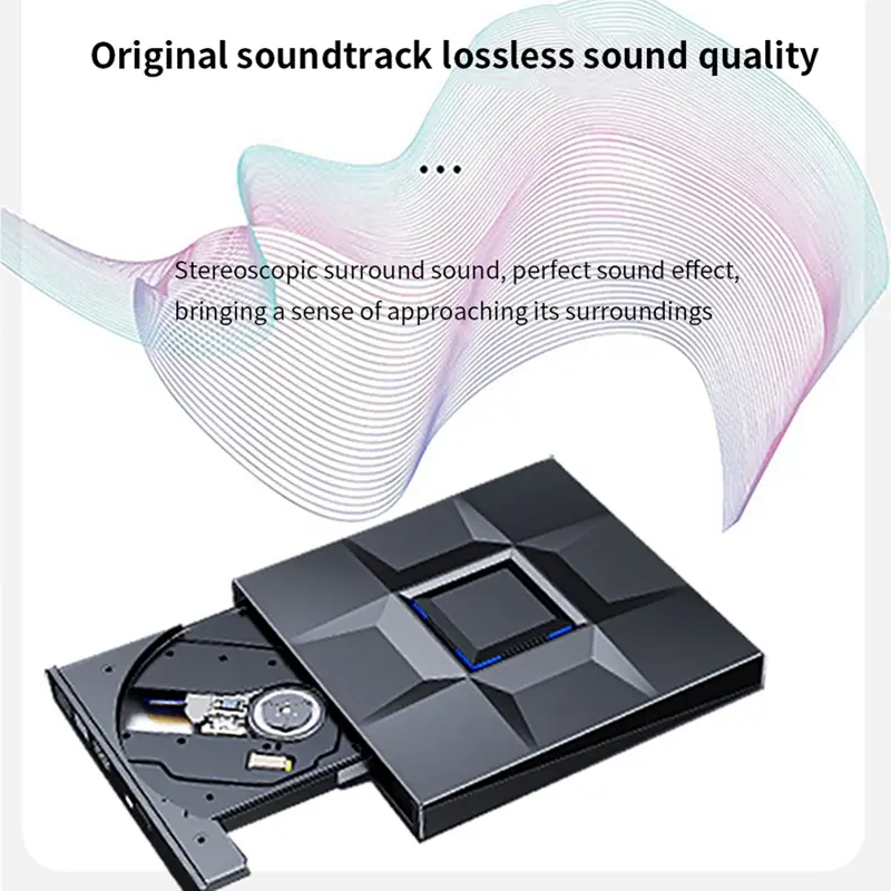 External CD and DVD Player Game Burner DVD External USB 3.0 Type C CD Writer Reader for PC Laptop Desktop