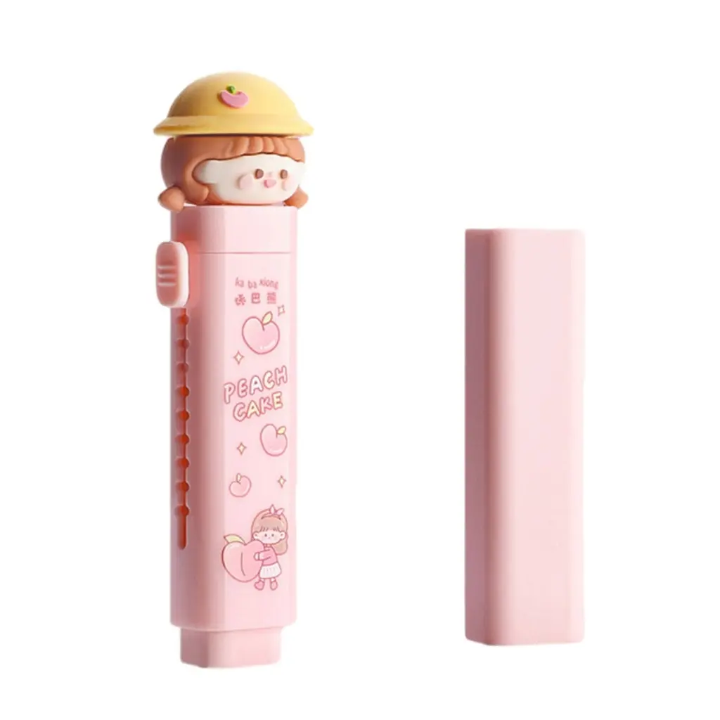 Cartoon Retractable Erasers with Refills Refillable Eraser Pen Eraser Refills Easy Erasing for Kid Writing Drawing