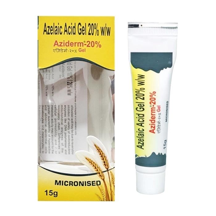 Aziderm Azelaic 20% Gel - Hỗ Trợ Giảm Mụn, Giảm Thâm, Kem Chấm Mụn 15g