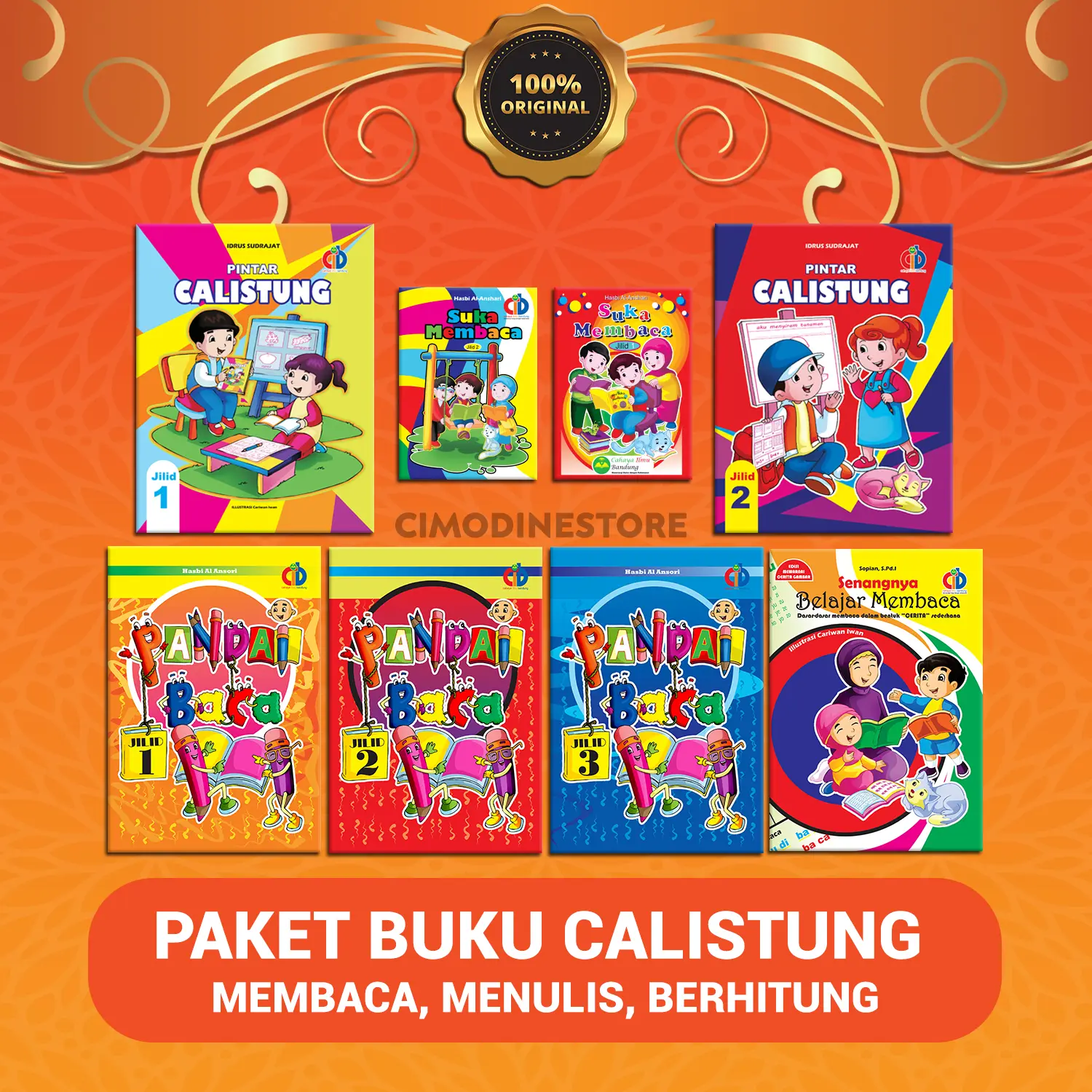 Satu Set ( isi 19 Buku ) Pelajaran Calistung | Belajar Membaca Menulis dan Berhitung | Cahaya Ilmu Bandung