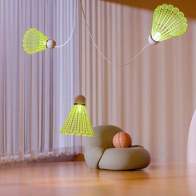Product Introduction of 3Sets Durable Nylon Badminton Trainer Set Glowing Badminton Balls Elastic Badminton Trainer Lightweight Badminton Practice Aid Tool Beginners 24