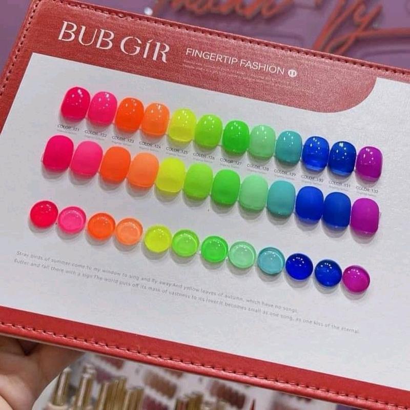 Sơn neon cao cấp hãng Bubgir 12 màu, tặng kèm bảng màu da
