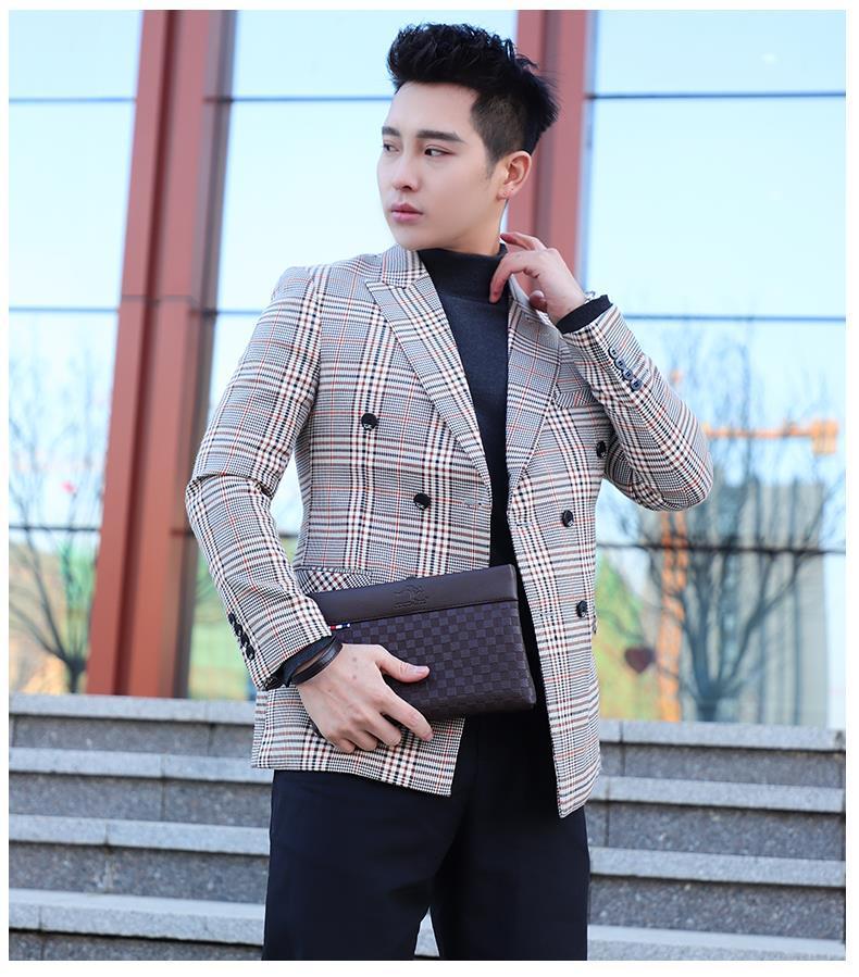 Product Introduction of Men's Handbag Large Capacity Clutch Soft Leather Clutch Men's Envelope Bag Japanese and Korean Portable Wallet Clip Bag Fashion Brand 11