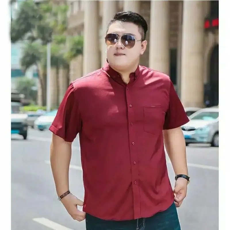 Kemeja polos lengan pendek distro pria BIG SIZE XXL XXXL
