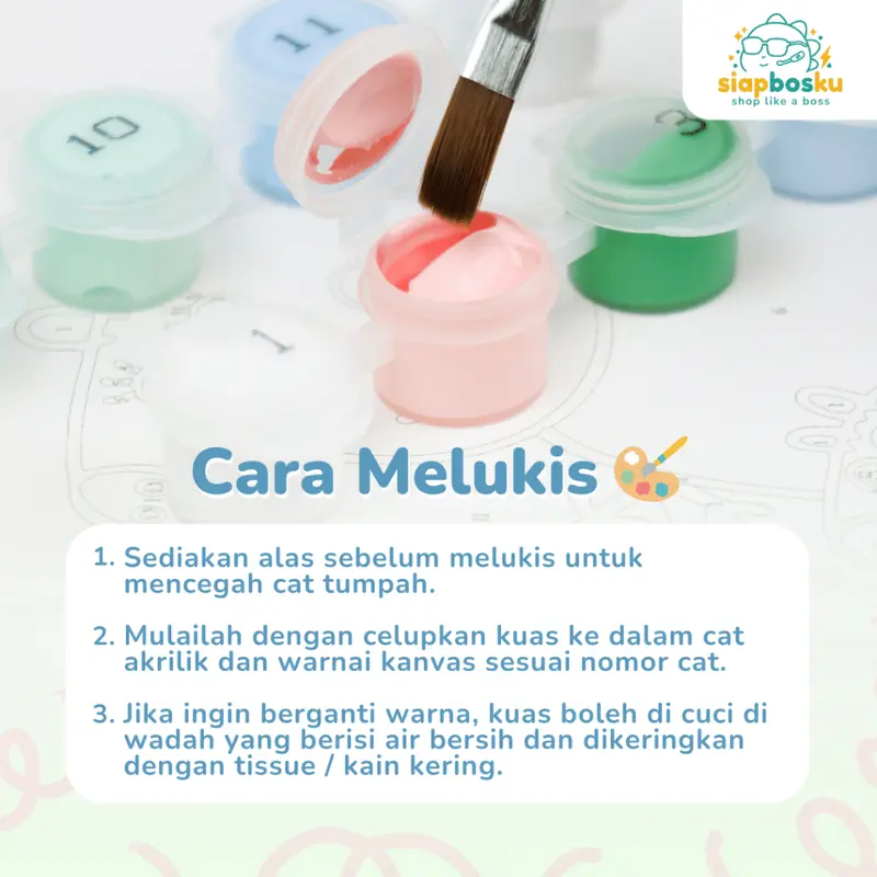 PAINT BY NUMBER 20x30 CM NCT COLLECTION KANVAS PAINTING KIT WITH FRAME SIAP LUKIS 1