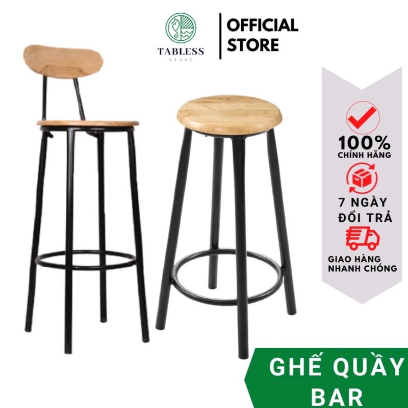 Ghế quầy bar , quầy thu ngân , ban công chất liệu gỗ cao su , khung sắt sơn tĩnh điện dùng cho quán cafe , quán nước, trà sữa, quán bar