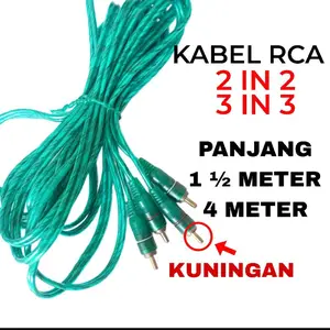 KABEL RCA 2 IN 2 DAN 3 IN 3 Rca AV Audio Video 3.5mm Panjang 1.5 Meter RCA 4 Meter Kabel Rca 3 To Rca 3Kabel Rca 2 To 2