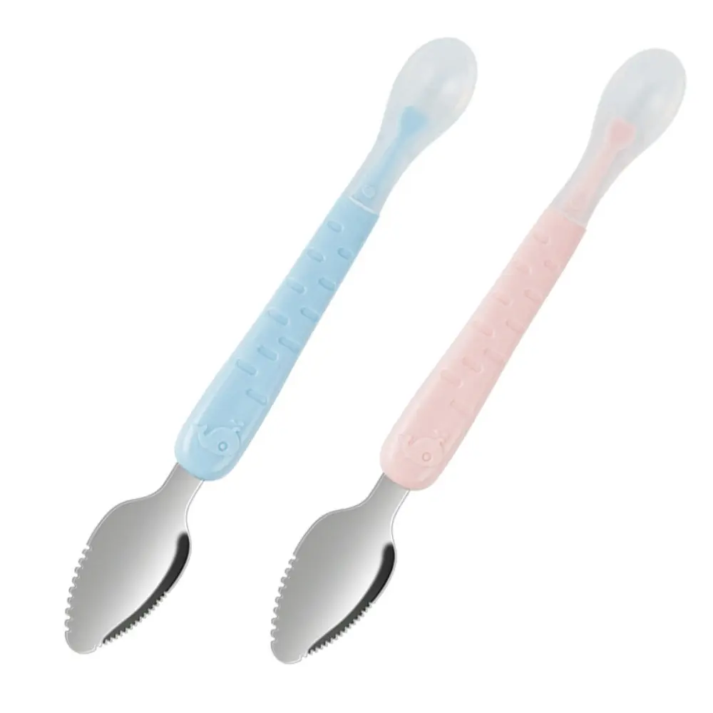 New Double Headed Baby Tableware Food Grade No Odor Fruit Scraping Spoon Complementary Food Spoon