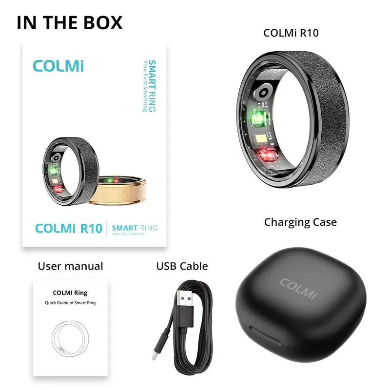 Smart Ring, 1 Set Multifunctional Smart Ring with Multiple Sports Modes, Waterproof Activity Tracker with Charging Case & USB Cable, Wearable Devices for Women & Men 3