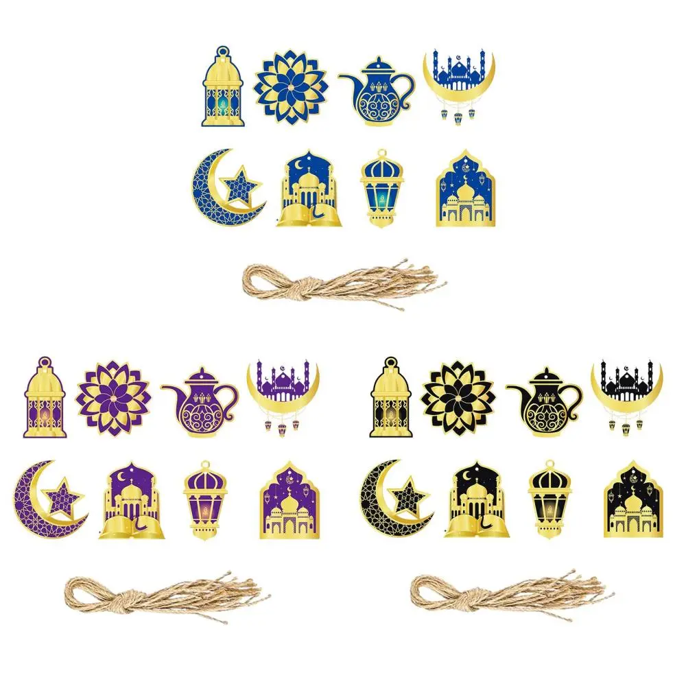 8x Hanging Decorations DIY Eid AL Fitr Ornaments for Tree Branch Party