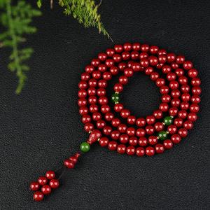 Gelang Rantai Manik, Bahan Pasir Emas Ungu dan Cinnabar, 108 Manik, Gelang Berbilang Bulatan, Gelang Manik Buddha, Gelang Cinnabar Bangles Bracelets Jewelry