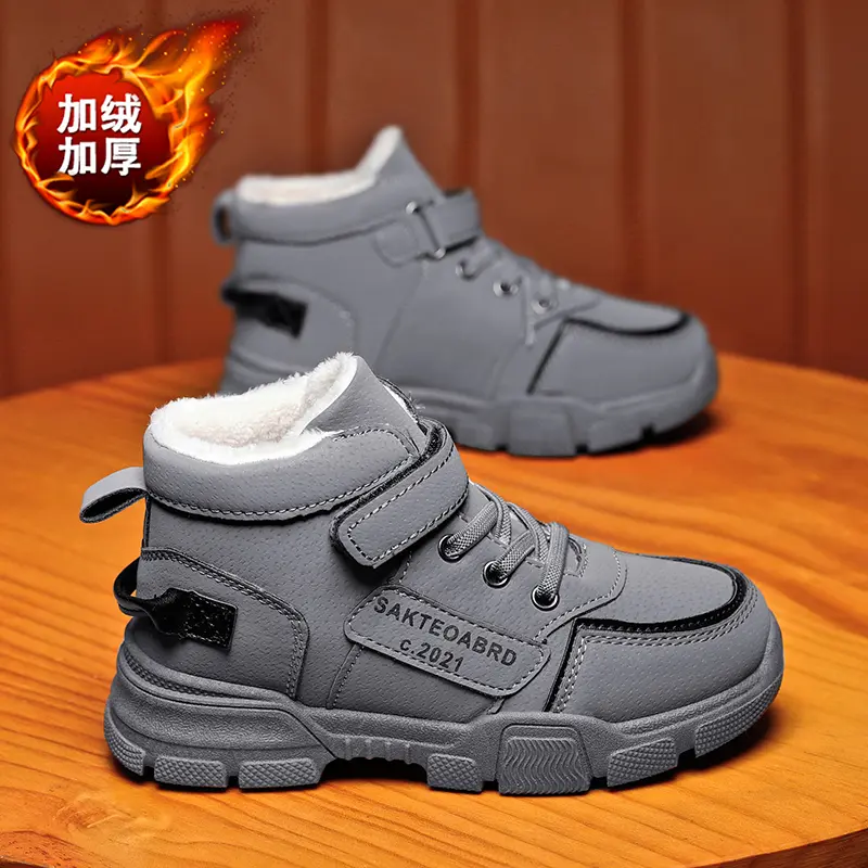But Kapas Martin, Fesyen Musim Sejuk Baru, Serba guna dengan Velcro, Rekaan Pahlawan Gadis Comel dan Lelaki, Sesuai untuk Sukan dan Larian, Kasut Kasual, Kasut Hangat Boots Shoes