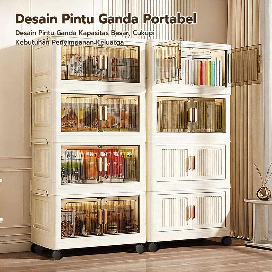 【Promo Buka Toko】Starke 50-60cm Lemari Plastik Susun Besar  Lipat Penyimpanan Serbaguna Furniture 3/4/5/6 Susun Aesthetic Desain Ramping Tahan Lama