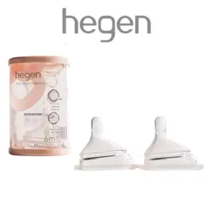 Hegen Teat Slow Flow MedFlow Fast Flow Thick Feed isi 2 pack - Dot Bayi Hegen