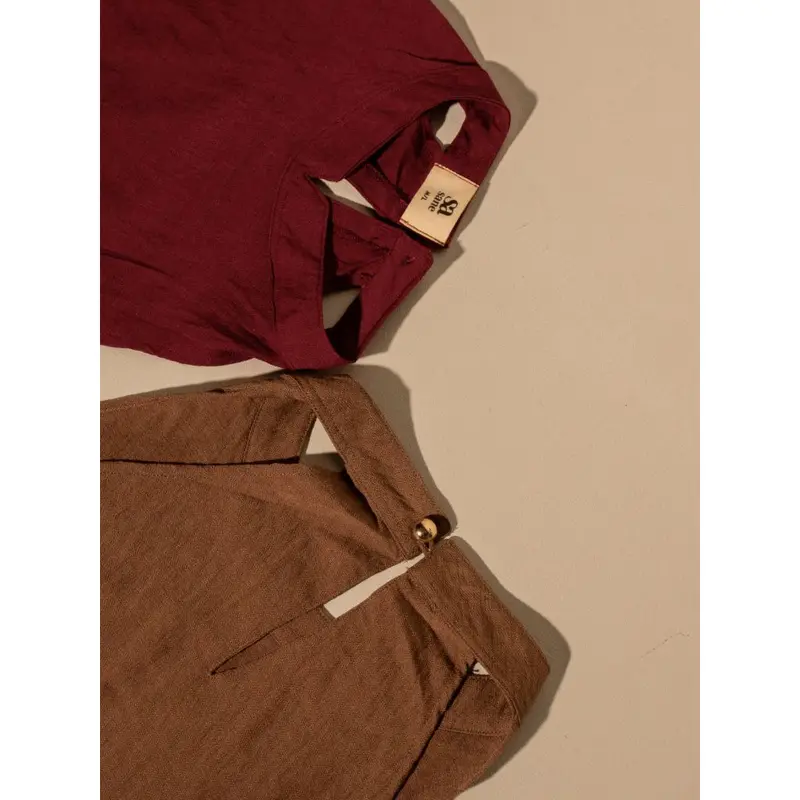 SANE - Ruby Top - Atasan Ruffles Wanita Maroon / Merah / CNY 5