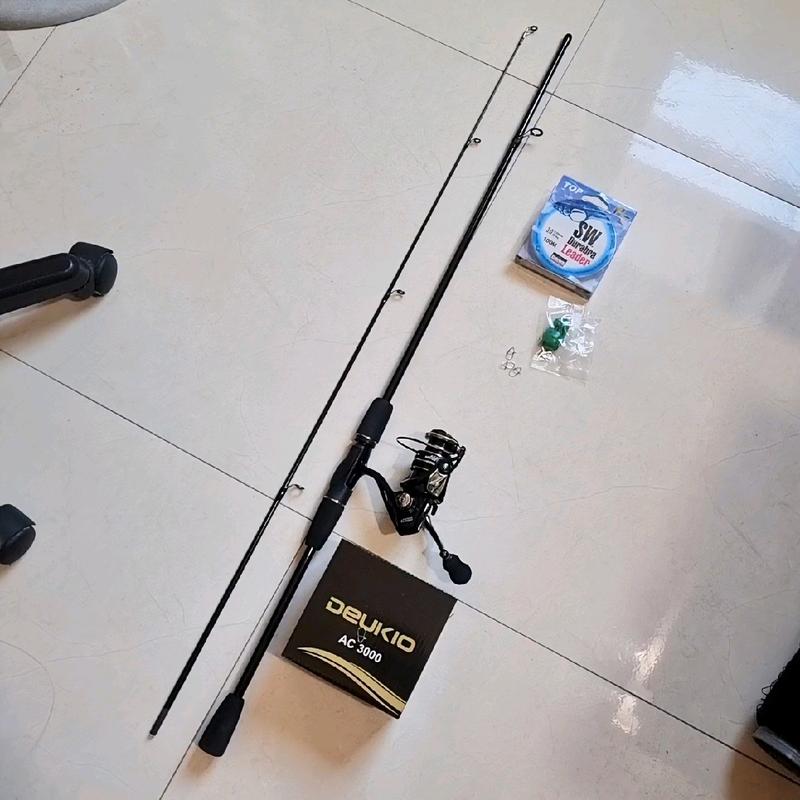 Bộ Cần Câu Lure Máy Đứng Deukio AC 3000 Cao Cấp và Phụ Kiện Giá Rẻ Bắt Cá Fishing Đi Câu Câu Cá Mồi Sói Đen 1m65-2m1Tĩnh 3,5kgTải 10kg
