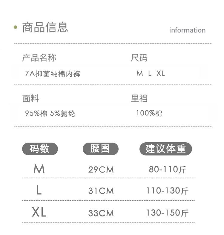 Product Introduction of TikTok Same Style All Cotton 7A Antibacterial Extended Crotch Women's Pure Cotton Underwear Mid-Waist Breathable Baby Cotton Girls' Briefs 13