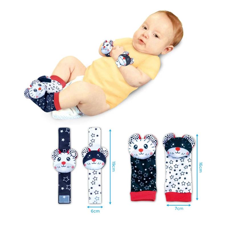 Product Introduction of Baby Toys 0-12 One Months Baby Shake Number Toys Animal Socks Baby Kids Foot-Seeking Wristband Baby Socks Sensory Toys 0-3 15