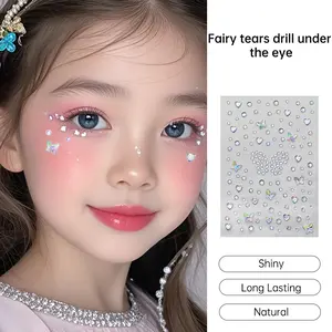 【PRADAHID】 Stiker Mata Air Mata Peri, Alat Peraga Foto Natal, Stiker Wajah Berlian Imitasi Berkilau