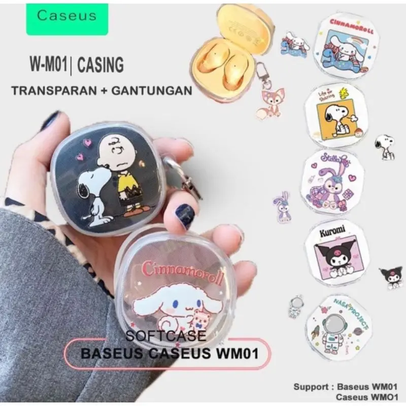 [HANYA CASE]Softcase Bseus Caseus WM01 WM02 Transparan Motif Kartun Accessories